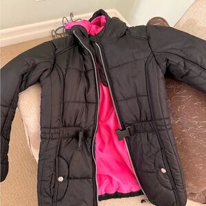 Rothschild Black Puffer Jacket with Pink Lining